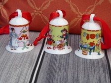 3 x Hutschenreuther Weihnachtsglocke Küche Kinderzimmer Gute Stube Mini 2003 5 c