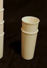 Tupperware 2 Joghurtbecher 13 cm Trinkbecher weiß ohne Deckel Sehr Gut erhalten 