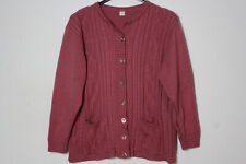 Trachten Strickjacke/Cardigan aus 50% Wolle mit Taschen altrosa/beere Gr. M