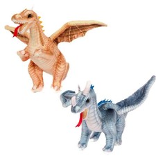 1 Plüschtier Drache gelb o. blau, ca. 35 cm, Drachen Märchen Kuscheltiere Tiere