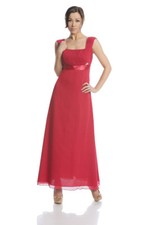 Ballkleid bodenlang neu Chiffon Satin himmbeer rot Empire Gr. 38 Hochzeit Party