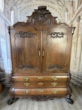 ANTIKER SCHRANK KABINETTSCHRANK LOUIS XV UM 1760 AUS EICHE BAROCKSCHRANK
