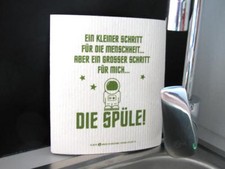 Spüllappen "Ein kleiner Schritt..." Putztuch Schwammtuch Spültuch Lappen Spülen