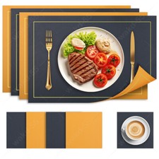 4 Tischsets Abwaschbar Leder 4