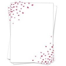 50 Blatt Motivpapier Herzen A4 Briefpapier für Hochzeit Valentinstag Liebesbrief