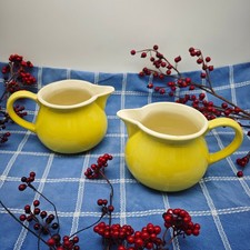 WaKu Feuerfest Kanne gelb Keramik vintage Krug Karaffe Milchtopf