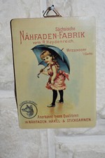 Altes Blechschild um 1900 Sächsische Nähfaden-Fabrik Witzschdorf/Sachsen,Orig.
