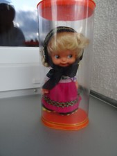 DDR Original Souvenirpuppe, Trachtenpuppe, Schalkau, Steckfüße, 14cm, TOP, OVP