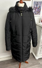 Damen Mantel mit Kapuze Schwarz Gr.44 NEU