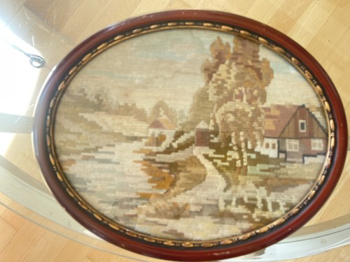 Antik gobelin bild oval - bild,