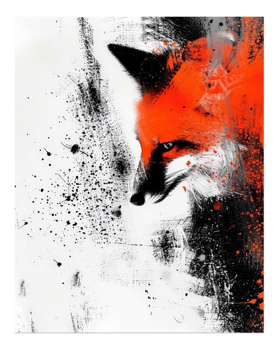 Abstrakte fuchs wandbild - abstrakte, fuchs-wandbild