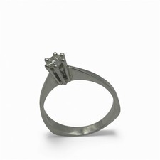 750 Weißgold Solitärring mit Brillant – 3 g – edler Diamant Ring 18K