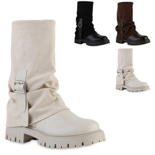 Damen Bikerstiefel Stiefel