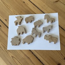 10 Holztiere Zoo unbehandelt