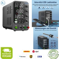 Labornetzteil DC Regelbar Netzgerät 32V, 10A mit 20W USB & Type-C Schnell-Ladung