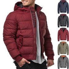 Indicode Herren Winterjacke Adrian Za-Steppjacke Kapuze Daunen Optik Männerjacke