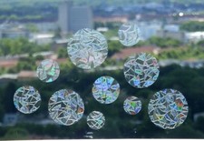 10er Set Regenbogen Sonnenfänger suncatcher Kreise Fenster Prisma Folie Sticker