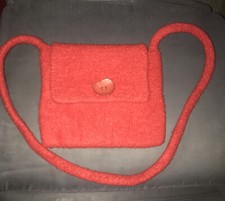 Tasche Handarbeit Filz gefilzt gestrickt Umhängetasche Unikat, Rot