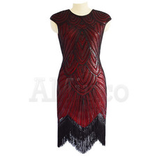 Damen Kleid Kurz Vintage 1920s