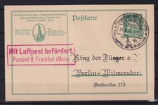AO815) Dt. Reich Flugpost Luftpost Karte 1924 Fliegerlager Wasserkuppe Gersfeld