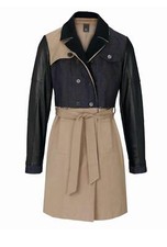 Heine Damen Patchwork-Trenchcoat mit Leder, bunt