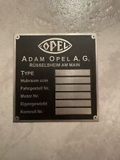 Typenschild Opel Oldtimer Schild Kadett Kapitän Admiral vorkrieg 1,2 p4 1,8 3 