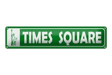 Blechschild 46x10cm Time Square Freiheitsstatue Deko Schild