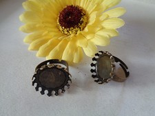 1 Ringrohling bronze 18mm Klebefläche verstellbar    Modeschmuck Basteln