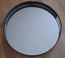 Elegantes Spiegel-Tablett Deko-Ablage Serviertablett  Ø35cm  Top Zustand 