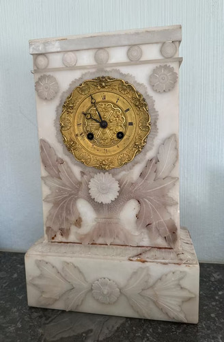 Kaminuhr aus marmor alabaster - kaminuhr,