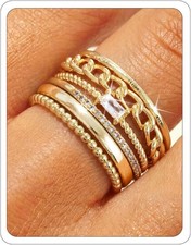 Damen Ring Set Gold Plated