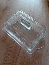 Butterdose Glas Art Deco Deckeldose Pressglas Shabby Landhaus JDL