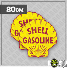 Shell Sticker 2er-Set Retro Aufkleber für Auto & Werkstatt Oldschool Muschel B