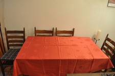 große ovale Tischdecke, Jacquard, rot, ca. 214 x 156 cm