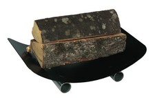 HOLZKORB KAMINHOLZKORB KAMINHOLZ KORB BRENNHOLZ SCHWARZ EDELSTAHLFÜßE ES NEU