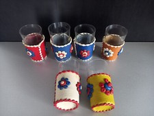 Retro Mini Gläser mit Umhüllung - Likör oder Schnaps