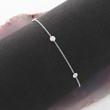 Wert 700 € Brillant Armband (0,09 carat) 750 18 Karat Weiß Gold