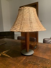 Teakholz Tischlampe Rattanschirm B9602 Luta - Ferrit für Ikea, Schweden, 1998