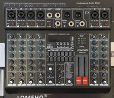 Mischpult LOMEHO AM-GT6 6-Kanal Mixer mit 99 DSP-Effekten, USB/Bluetooth, 48 V