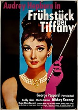 Audrey Hepburn FRÜHSTÜCK BEI TIFFANY`S Original 1 sh Filmplakat gerollt RR 1986