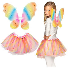 Kinder Feen Dress-Up Kostüm Set (Rock & Flügel) Karneval Fasching Elfen 104-128