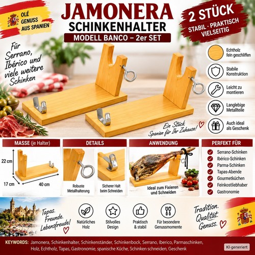 Jamonera schinkenhalter holz - 2,