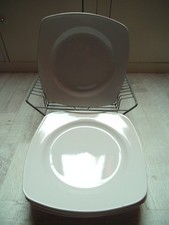 IKEA 6 Speise-Teller  Flache Teller  Teller  weiss 4-eckig