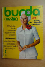 burda moden, macht Mode zum Mitmachen, 7/ 1971, 73 Schnitte, 2 Nähkurse,  Baby..