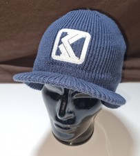 Karl Kani Beanie Cap Mütze Vintage 90s Gesticktes Emblem Blau Neuwertig Hip-Hop