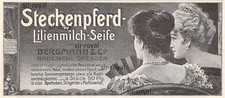 Steckenpferd Lilienmilch-Seife - Dresden - 1908 - Historische Werbung ~16x7cm
