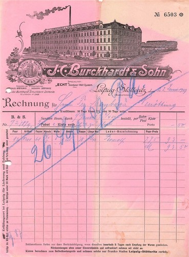 Alte rechnung j c - rechnung, j.c