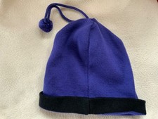 Mütze Skilanglauf erbacher lila schwarz mit bommel 23 breit ohne Dehnung, 23 cm 