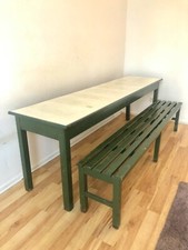 Alter Tisch Wirtshaustisch Werkstatt-Tisch ca 240x60x80 cm und Sitzbank