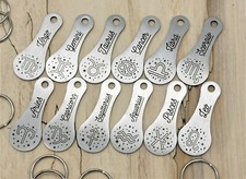 Einkaufswagenlöser mit Lasergravur Sternzeichen Schlüsselanhänger Edelstahl NEU